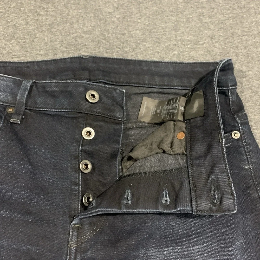 G-STAR Raw 3301 Slim Jeans Mens 32x30 Dark Wash Stretch Faded
